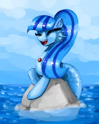 Size: 2849x3581 | Tagged: safe, artist:clrb, derpibooru import, sonata dusk, ponified, siren, equestria girls, cute, equestria girls ponified, ocean, sirens doing siren things, solo
