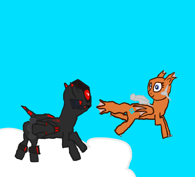 Size: 1040x944 | Tagged: safe, artist:ssjmutalisk22, derpibooru import, ponified, original species, plane pony, pony, spaceship ponies, b-1c amphibian, cloud, plane, r-13a cerberus, r-type