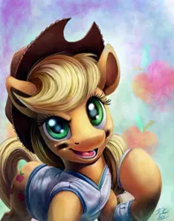 Size: 900x1142 | Tagged: american football, applejack, artist:tsitra360, cute, derpibooru import, hat, indianapolis colts, jackabetes, looking at you, nfl, open mouth, raised hoof, safe, solo, super bowl, super bowl xlix