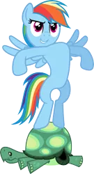 Size: 1933x3572 | Tagged: artist:porygon2z, backwards, bipedal, derpibooru import, may the best pet win, puffed chest, rainbow dash, safe, simple background, tank, transparent background, vector