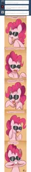 Size: 701x3850 | Tagged: advice, artist:solar-slash, ask, ask pinkie pie solutions, derpibooru import, pinkie pie, safe, solo, sunglasses, tumblr