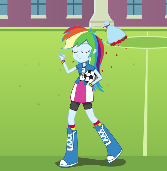 Size: 2929x3000 | Tagged: safe, artist:amante56, derpibooru import, part of a set, rainbow dash, equestria girls, bouquet, flower, football, high res, rose, roses and hearts 2015, solo