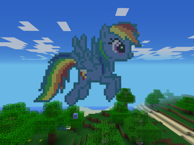 Size: 2048x1536 | Tagged: derpibooru import, minecraft, minecraft pixel art, pixel art, rainbow dash, safe