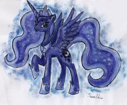 Size: 1960x1634 | Tagged: artist:suahkin, princess luna, safe, solo, traditional art