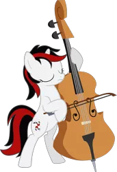 Size: 5691x8333 | Tagged: safe, artist:scarletlightning565, derpibooru import, oc, oc:blackjack, unofficial characters only, pony, unicorn, fallout equestria, fallout equestria: project horizons, fanfic, absurd resolution, bipedal, cello, cutie mark, eyes closed, fanfic art, female, hooves, horn, mare, musical instrument, playing, simple background, solo, transparent background, vector