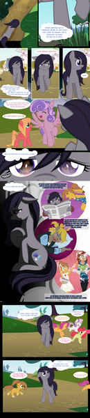 Size: 1440x6625 | Tagged: safe, artist:jadedjynx, derpibooru import, apple bloom, scootaloo, sweetie belle, oc, oc:cynthia ezthro, oc:lene nezumi, earth pony, pegasus, pony, unicorn, comic, female, filly, furry, my little sterelis, sad