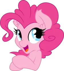 Size: 3000x3330 | Tagged: artist:ambassad0r, artist:dfectivedvice, cute, derpibooru import, diapinkes, ear fluff, high res, pinkie pie, safe, simple background, solo, transparent background, vector