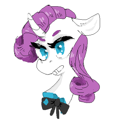 Size: 441x422 | Tagged: 1000 hours in ms paint, artist:caseytatum, fancy, ms paint, portrait, rarity, safe