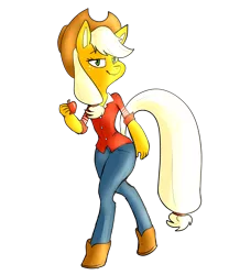 Size: 2500x3000 | Tagged: anthro, applejack, artist:sacred-hedge, safe, simple background, solo, transparent background, unguligrade anthro