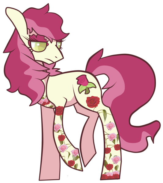 Size: 2338x2634 | Tagged: artist:riisusparkle, flower, looking back, roseluck, safe, simple background, solo, transparent background