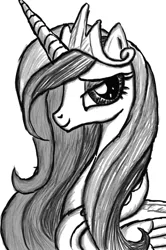 Size: 1053x1586 | Tagged: artist:lethal-doorknob, monochrome, princess cadance, safe, solo