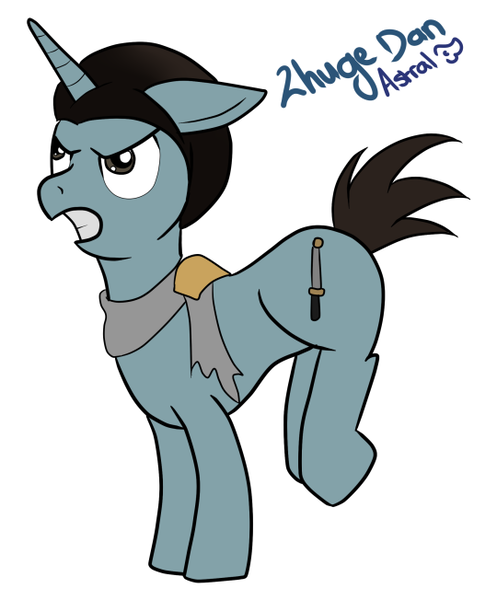 Size: 540x652 | Tagged: artist:astraltempest, baton, derpibooru import, dynasty warriors, ponified, safe, solo, zhuge dan