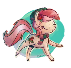 Size: 1288x1236 | Tagged: safe, artist:danfango, artist:danfango700, derpibooru import, roseluck, clothes, hat, image, png, rose, scarf, simple background, solo, transparent background