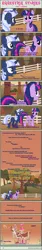 Size: 1004x5946 | Tagged: safe, artist:estories, derpibooru import, twilight sparkle, oc, oc:silverlay, unicorn, comic:seeds of darkness, comic, sugarcube corner, sweet apple acres, unicorn twilight