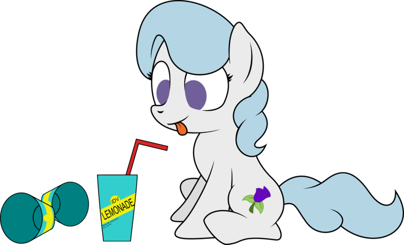 Size: 2152x1306 | Tagged: safe, artist:ideltavelocity, derpibooru import, royal blue, cup, lemonade, solo, tongue out