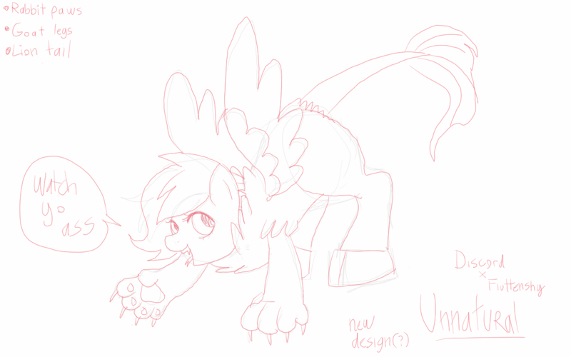 Size: 1280x800 | Tagged: artist:unoriginai, cute, derpibooru import, draconequus, flying, hybrid, interspecies offspring, oc, oc:unnatural, offspring, parent:discord, parent:fluttershy, parents:discoshy, pen drawing, safe, traditional art, unofficial characters only, vulgar