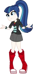 Size: 500x1119 | Tagged: safe, artist:alkonium, artist:claritea, derpibooru import, shining armor, sonata dusk, equestria girls, clothes, gleaming shield, human coloration, palette swap, recolor, rule 63, shining sonata, shrug, simple background, skirt, transparent background