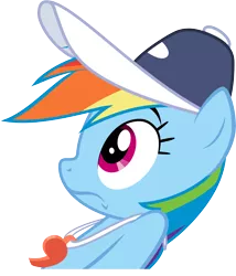 Size: 6039x7067 | Tagged: absurd resolution, artist:lazypixel, baseball cap, derpibooru import, hat, nope, rainbow dash, safe, simple background, solo, transparent background, vector, whistle, whistle necklace