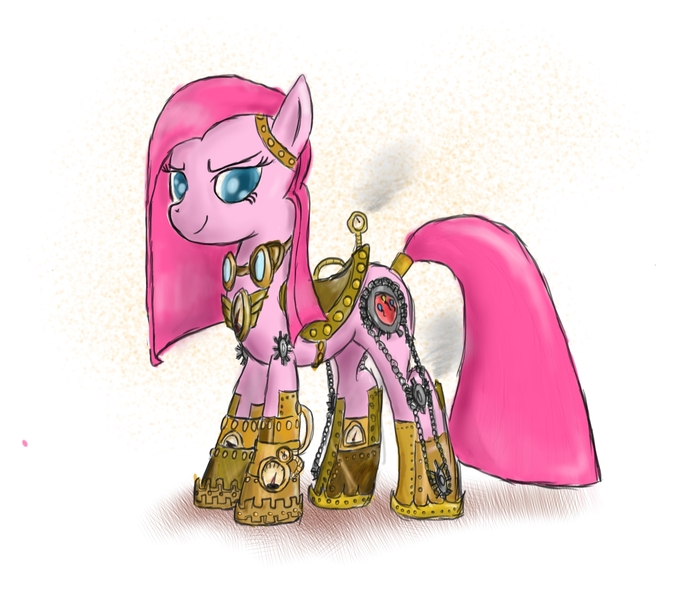 Size: 1520x1333 | Tagged: safe, artist:peperoger, derpibooru import, pinkie pie, pinkamena diane pie, solo, steampunk