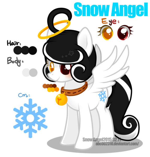 Size: 900x940 | Tagged: safe, artist:snow angel, derpibooru import, oc, oc:snow angel, unofficial characters only, pegasus, pony, bell, bell collar, collar, digital art, female, halo, heterochromia, red eyes, simple background, solo, transparent background, yellow eyes