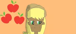 Size: 917x416 | Tagged: applejack, artist:bulbaderp, bust, cutie mark, derpibooru import, digital art, human, humanized, safe, solo, stylistic suck, terrible