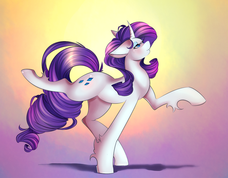 Size: 800x627 | Tagged: safe, artist:rubyrue, derpibooru import, rarity, pose, solo, unshorn fetlocks