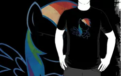 Size: 556x350 | Tagged: safe, artist:lcpsycho, derpibooru import, rainbow dash, clothes, merchandise, redbubble, solo, t-shirt