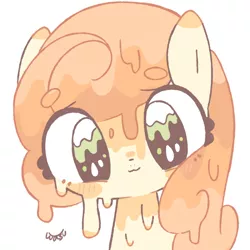 Size: 800x800 | Tagged: artist:wasu, carrot top, cute, cutie top, derpibooru import, golden harvest, goo pony, original species, pixiv, safe, solo