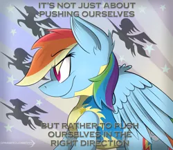 Size: 1024x887 | Tagged: artist:dangercloseart, derpibooru import, motivational, profile, rainbow dash, safe, solo, wonderbolts, wonderbolt trainee uniform