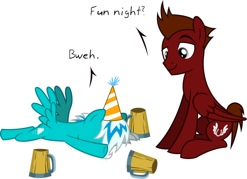 Size: 3823x2774 | Tagged: safe, artist:outlawedtofu, derpibooru import, oc, oc:frosty winds, oc:mach, unofficial characters only, pegasus, pony, fallout equestria, fallout equestria: memories, fallout equestria: outlaw, cider, cutie mark, female, hangover, hooves, mare, simple background, sitting, smiling, solo, spread wings, tankard, transparent background, vector, wings