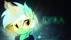 Size: 1920x1080 | Tagged: artist:andrewstillnight, artist:dj-applej-sound, clothes, fanfic:background pony, glow, hoodie, lyra heartstrings, magic, safe, space, vector, wallpaper