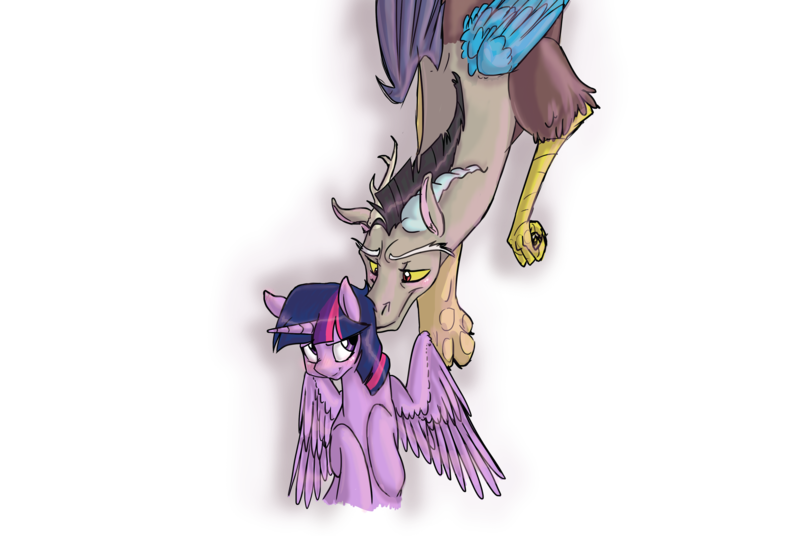 Size: 800x536 | Tagged: safe, artist:bibmob, derpibooru import, discord, twilight sparkle, twilight sparkle (alicorn), alicorn, pony, blushing, discolight, female, kissing, male, mare, shipping, simple background, spread wings, straight, transparent background