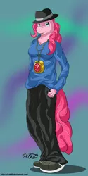 Size: 800x1599 | Tagged: anthro, artist:sikdrift, derpibooru import, pinkie pie, rapper, rapper pie, safe, solo, testing testing 1-2-3