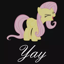 Size: 550x550 | Tagged: artist:fluttershy1, derpibooru import, fluttershy, flutteryay, merchandise, redbubble, safe, shirt, solo, sticker, text, yay