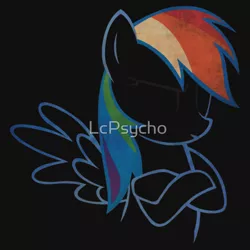 Size: 550x550 | Tagged: artist:lcpsycho, clothes, derpibooru import, merchandise, rainbow dash, redbubble, safe, solo, t-shirt