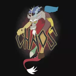 Size: 550x550 | Tagged: artist:zedrin, chaos, clothes, dead source, derpibooru import, discord, iphone case, merchandise, redbubble, safe, shirt, solo, sticker, text