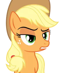Size: 4103x5000 | Tagged: safe, artist:alterhouse, derpibooru import, applejack, earth pony, pony, the cutie map, absurd resolution, applejack's hat, confused, cowboy hat, female, freckles, hat, mare, meme, narrowed eyes, ponytail, raised eyebrow, say what, simple background, skeptical, solo, talking, that was fast, transparent background, unconvinced applejack, vector
