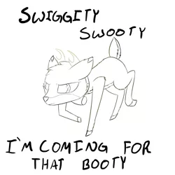 Size: 2500x2500 | Tagged: bramble, derpibooru import, raised hoof, raised leg, safe, simple background, smirk, sneaking, solo, swiggity swag, swiggity swooty