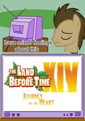 Size: 564x800 | Tagged: derpibooru import, doctor whooves, don bluth, exploitable meme, logo, meme, movie, obligatory pony, safe, sequel, the land before time, time turner, tv meme