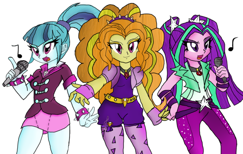 Size: 1024x651 | Tagged: safe, artist:karmenliinak231, derpibooru import, adagio dazzle, aria blaze, sonata dusk, equestria girls, simple background, singing, the dazzlings, transparent background