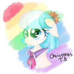 Size: 1280x1280 | Tagged: safe, artist:korchristmas, derpibooru import, coco pommel, cute, rainbow, simple background, solo, transparent background