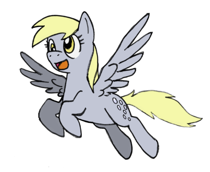 Size: 1800x1471 | Tagged: safe, artist:blayaden, derpibooru import, derpy hooves, pegasus, pony, :d, female, flying, mare, simple background, solo, transparent background