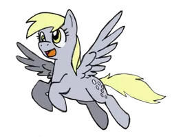 Size: 1800x1471 | Tagged: safe, artist:blayaden, derpibooru import, derpy hooves, pegasus, pony, :d, female, flying, mare, simple background, solo, transparent background