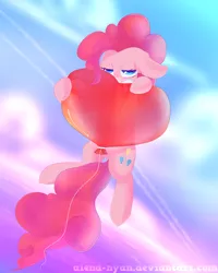 Size: 1500x1875 | Tagged: safe, artist:gnidagovnida, derpibooru import, pinkie pie, balloon, heart, heart balloon, solo