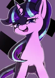 Size: 2894x4093 | Tagged: safe, artist:yajima, derpibooru import, starlight glimmer, pony, unicorn, the cutie map, cutie mark background, equal cutie mark, evil grin, female, grin, mare, s5 starlight, smiling, solo, stalin glimmer, this will end in communism
