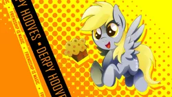 Size: 1920x1080 | Tagged: safe, artist:rariedash, derpibooru import, derpy hooves, pegasus, pony, female, mare, muffin, persona, persona 4, solo, wallpaper