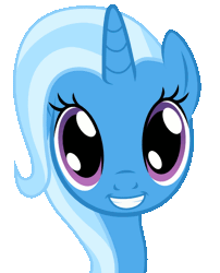 Size: 500x619 | Tagged: safe, artist:ravirr94, derpibooru import, trixie, pony, unicorn, animated, blinking, bust, cute, diatrixes, eye shimmer, female, grin, looking at you, mare, simple background, smiling, solo, squee, transparent background