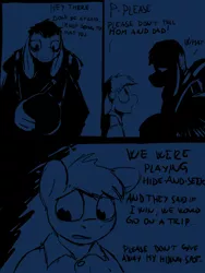 Size: 960x1280 | Tagged: anthro, anthro oc, artist:gordonfreeguy, clothes, comic:chistilishe, cute, derpibooru import, dialogue, donkey, grimdark, male, monochrome, oc, ruin, sad, uniform, unofficial characters only, war