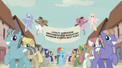 Size: 1280x720 | Tagged: derpibooru import, equal town banner, equal town banner meme, exploitable meme, meme, rainbow dash, safe, the cutie map