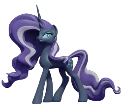 Size: 1440x1280 | Tagged: safe, artist:clawed-nyasu, derpibooru import, nightmare rarity, pony, 3d, 3d model, simple background, solo, transparent background